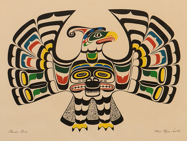 Chief Henry Speck (1908 - 1971), Thunderbird. Print 44cm x 59cm, circa 60s